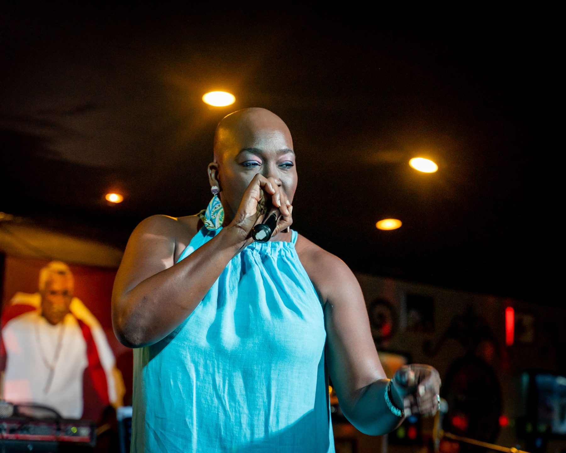 Stacey Sobers performing live on stage